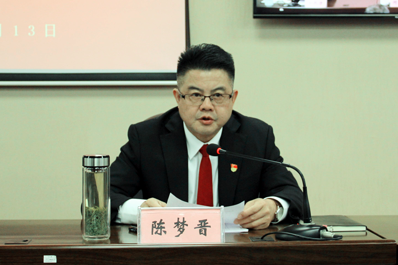 党组书记,院长,市中级人民法院队伍教育整顿领导小组组长陈梦晋讲话