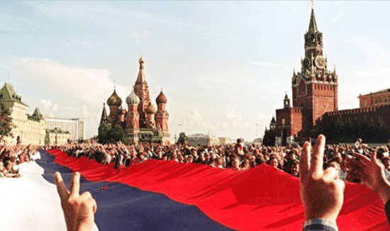 红旗落地苏联解体照片图片
