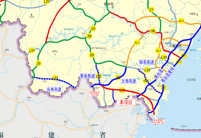 苍泰高速起于苍南县沿浦镇,自东向西,途径苍南县马站镇,矾山镇,泰顺县