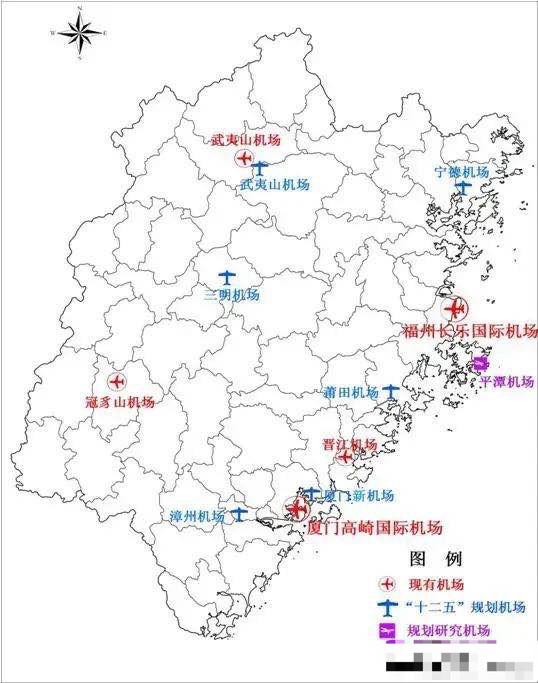 福建5個機場地域分佈高崎機場吞吐量最多泉州是晉江機場規劃7個機場