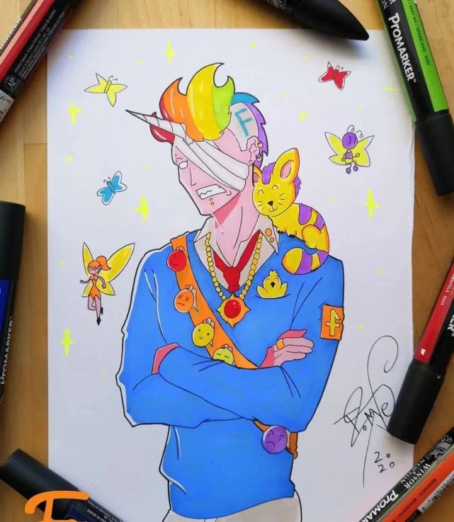 当马克笔遇见动漫人物,这样的画风你爱了吗?|马克笔|插画|绘画