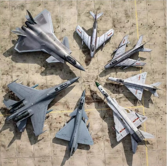 空军全家福跨越72年战斗机简史从歼5到歼20祖孙四代上