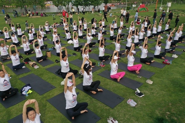 宁波植物园,近百人展示瑜伽之美_腾讯新闻