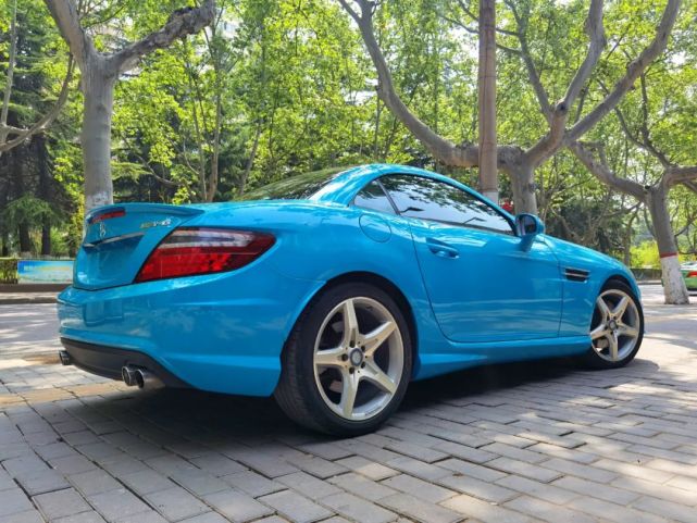 奔驰敞篷跑车改色迈阿密蓝西安汽车改装