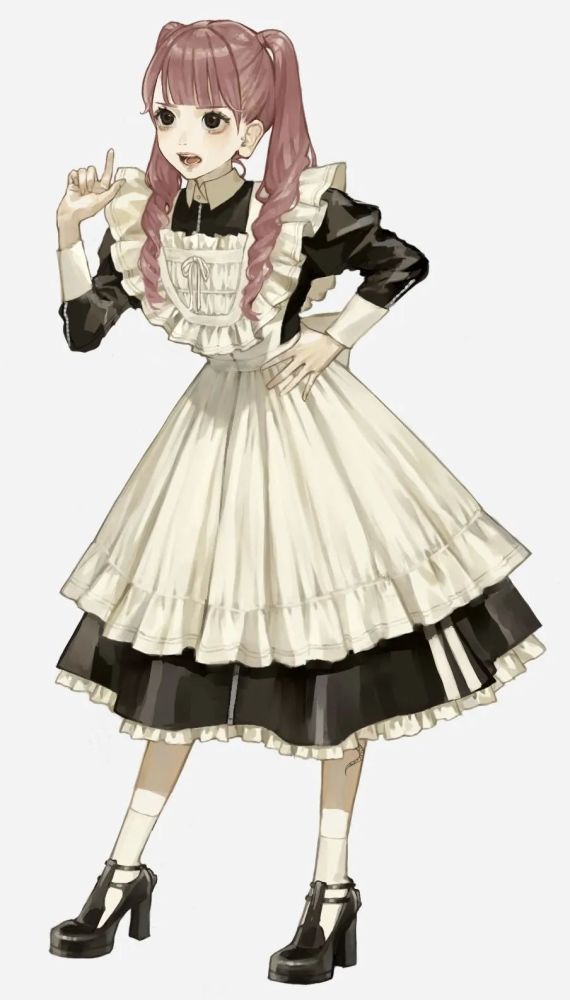 插画欣赏|可可爱爱的女仆装绘画素材参考