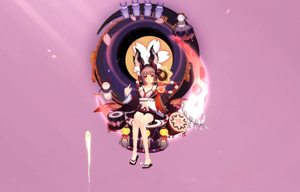 阴阳师sr追月神典藏皮肤建模特效详解樱花雨与祭典烟花完美融合