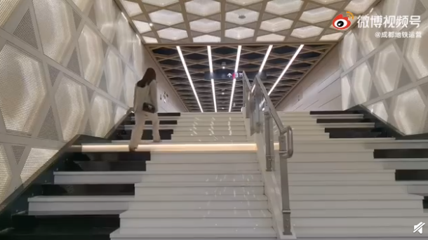 成都地铁现钢琴阶梯 爬楼梯就能弹钢琴 你去打卡了吗?