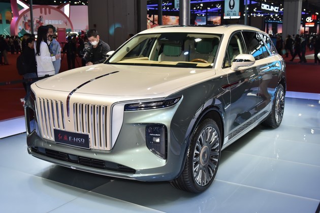 2021上海车展实拍:敦煌文化风格 实拍红旗e-hs9敦煌主题版|上海车展