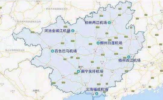 广西7个机场地域分布南宁吴圩机场吞吐量最多7市没有机场