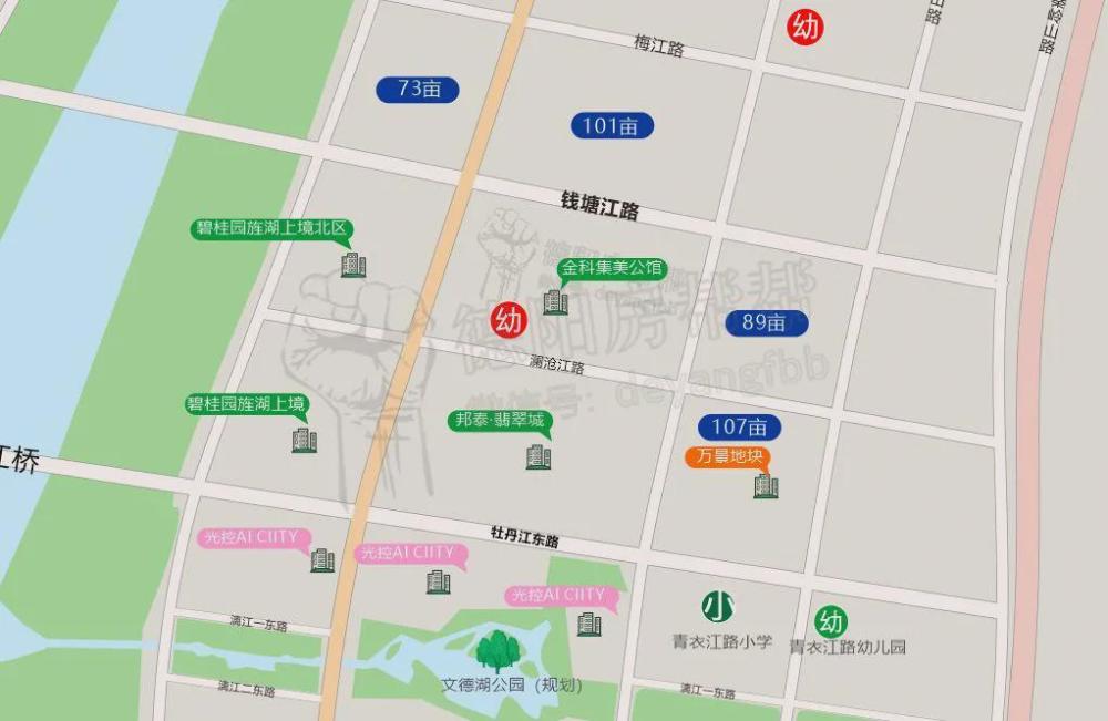 最近一次土地拍卖就在上个月,也就是图中107亩地块,由四川万景房地产