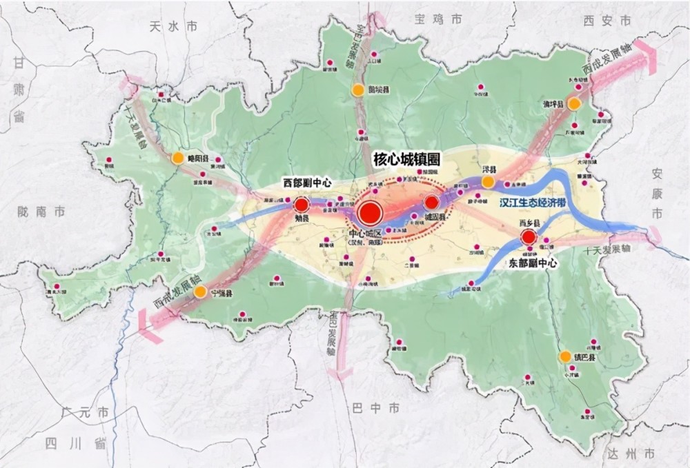 从近期全文发布的汉中市十四五规划可以看出,走向差