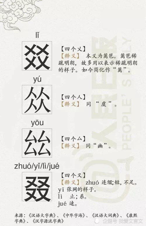 汉字中有趣的四叠字,一起来长长见识吧_腾讯新闻