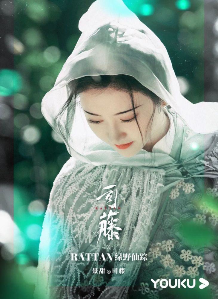 司藤穿的黑色绣花斗篷上绣着金线与花朵,斗篷是古代的保暖装扮,类似