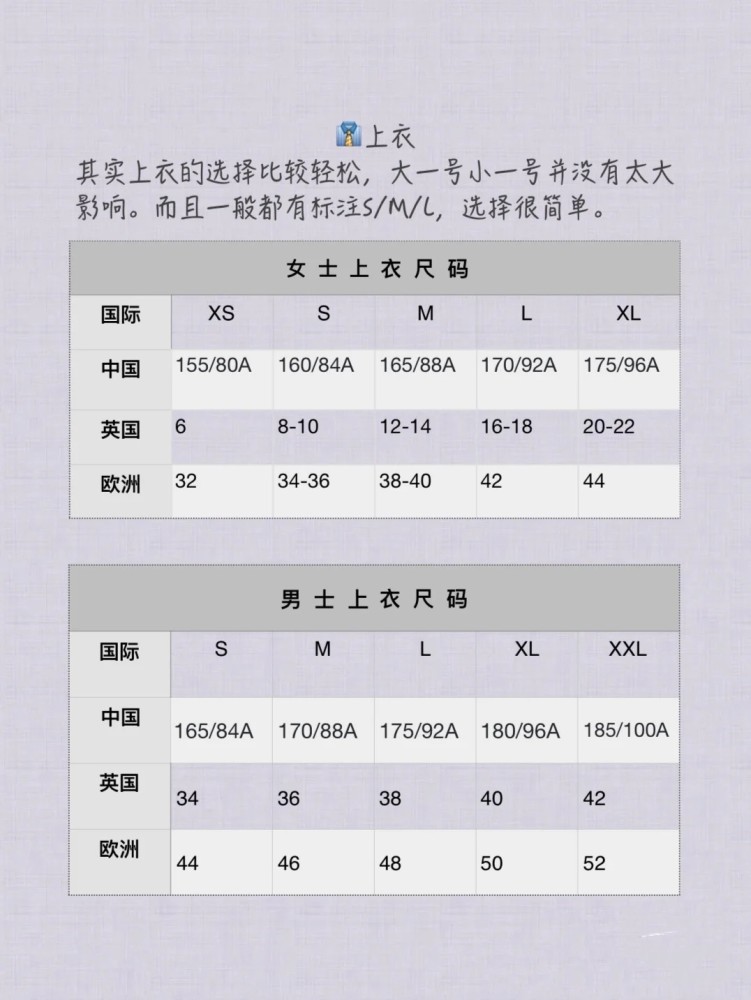 m尺碼對應身高多少選擇適合自己的尺碼才能穿出衣服的質感