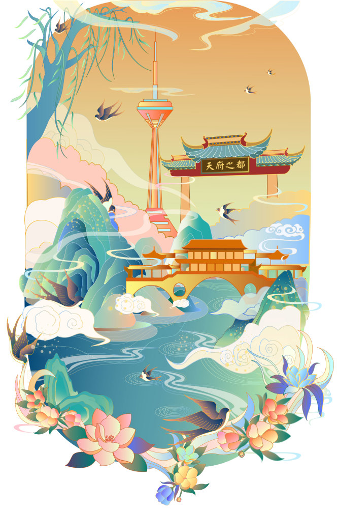 这些灵感孵化出的精美海报作品也向我们展示出成都近几年在经济,文化