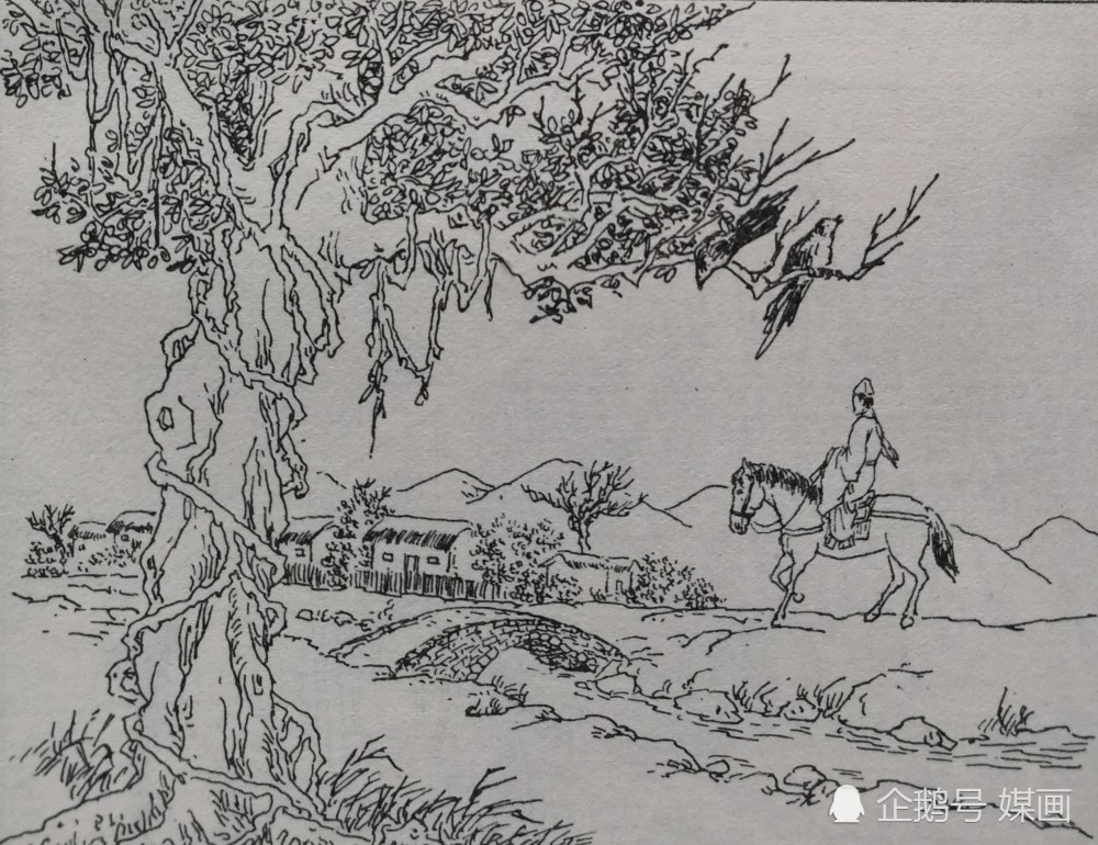 枯藤老树昏鸦,小桥流水人家,古道西风瘦马,夕阳西下,断肠人在天涯.