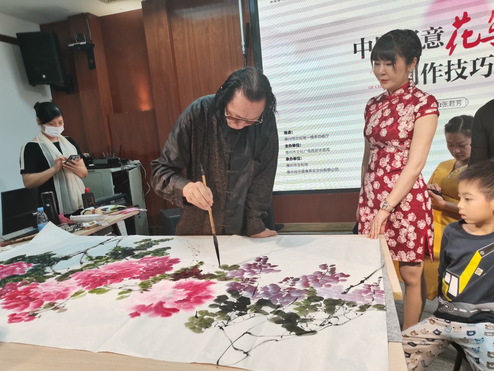 著名书法家李伟,国画家张君芳到惠作书画艺术交流