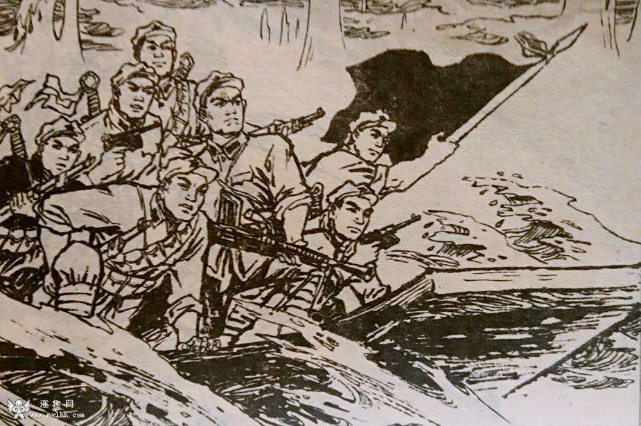 红军战士版画图片