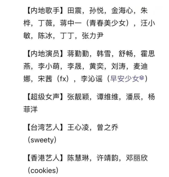 乘风破浪的姐姐3阵容曝光蒋勤勤田震领衔超女仍占据四席