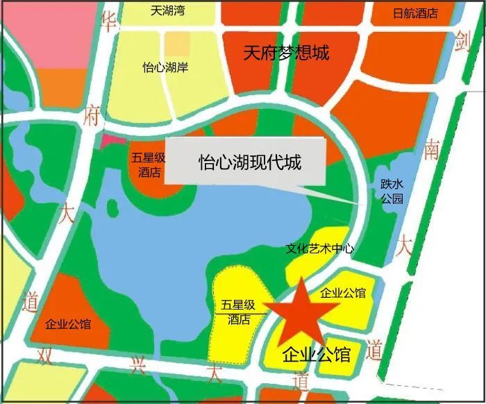 怡心湖b区地块规划目前,位于剑南大道西侧,环湖路东侧的东区企业