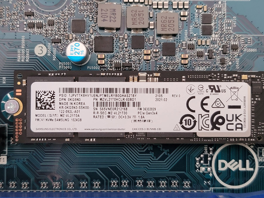 发现pcie30版的三星pm9a1ssd可能是戴尔特意定制的