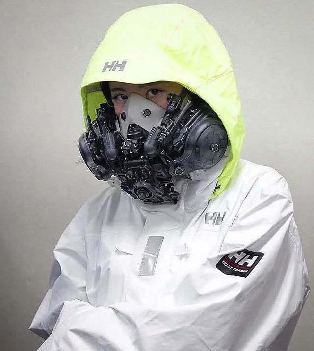 壁纸日本设计师池内启人设计的赛博朋克面具