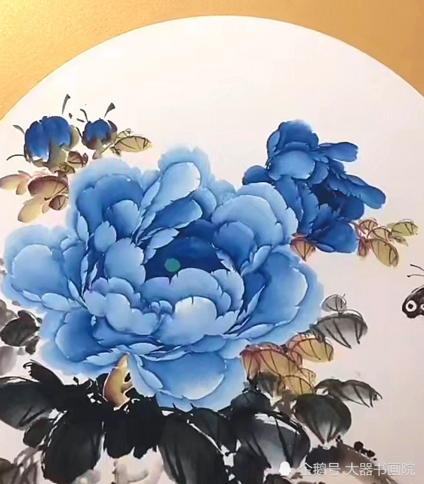 2,1清 马逸国色天香图是一幅富丽堂皇的工笔重彩花卉图图中的牡丹花开