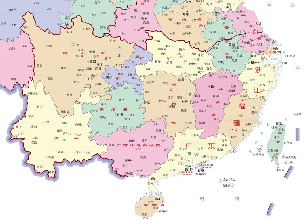 中国南方省份图片