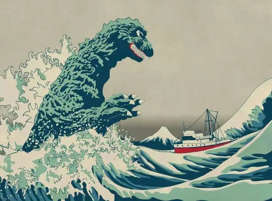 核变异要有吧?代表人物哥斯拉不能缺席.辐射绿该有吧?加点阴间滤镜.