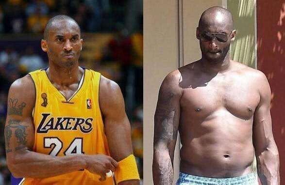 球星退役前后身材对比照科比麦迪发福严重一人胖了100斤
