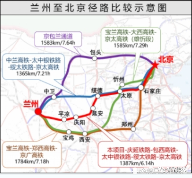 蘭州到北京坐火車線路圖,未來蘭州與北京之間全程只需要6個多小時