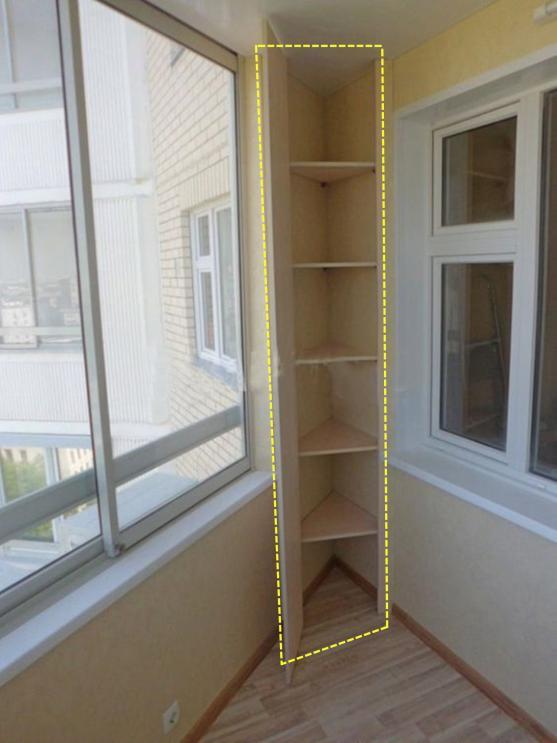 阳台拐角装个到顶的三角柜子异形布局也能成为1㎡的收纳区