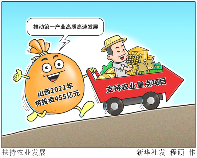 漫画:扶持农业发展新华社记者从近日召开的山西省金融服务乡村产业