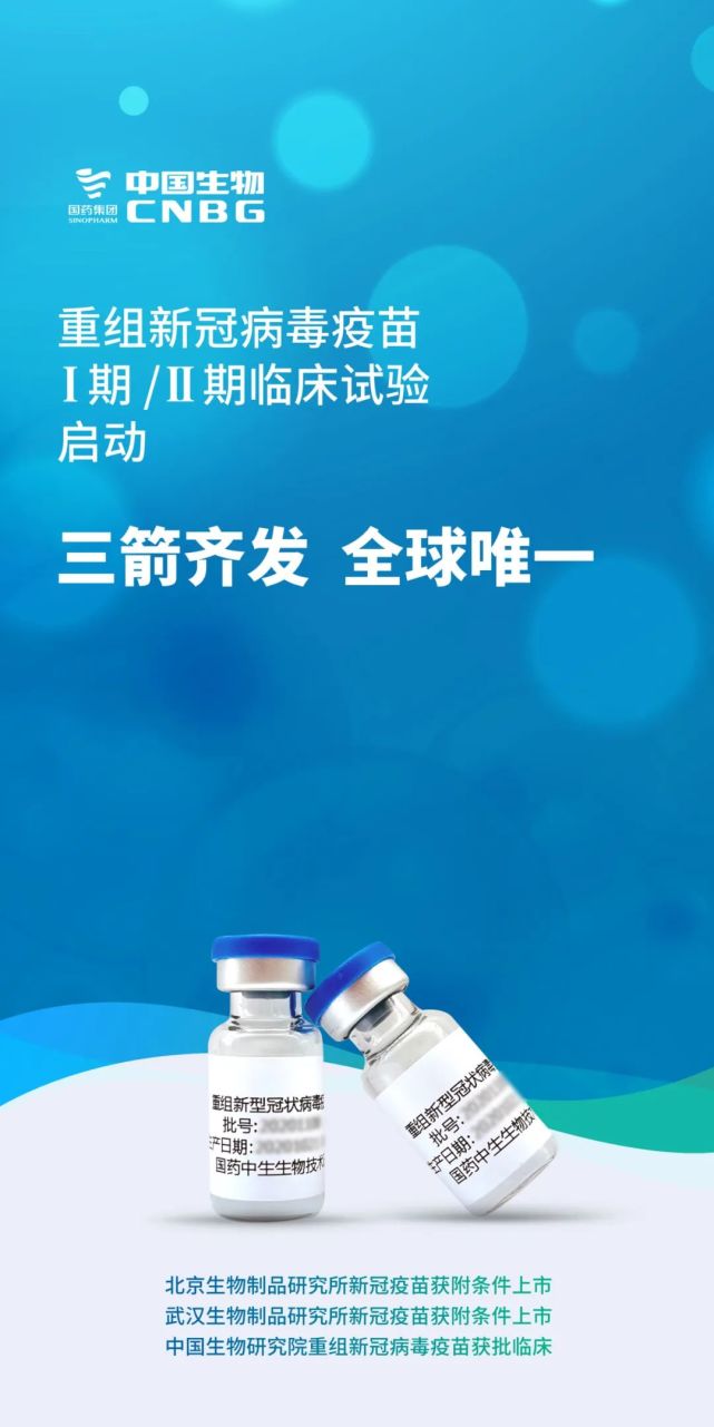 三箭齐发中国国药重组新冠病毒疫苗ⅠⅡ期临床试验启动