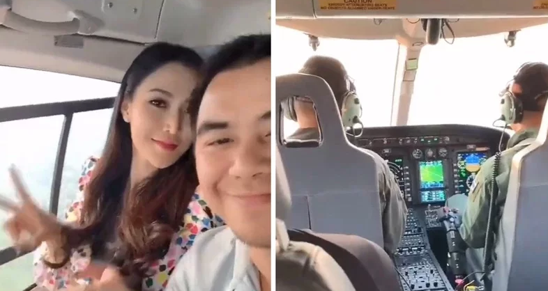 泰国警察带妻子坐警方直升机兜风自拍视频传上网后遭炮轰 中国直升机网