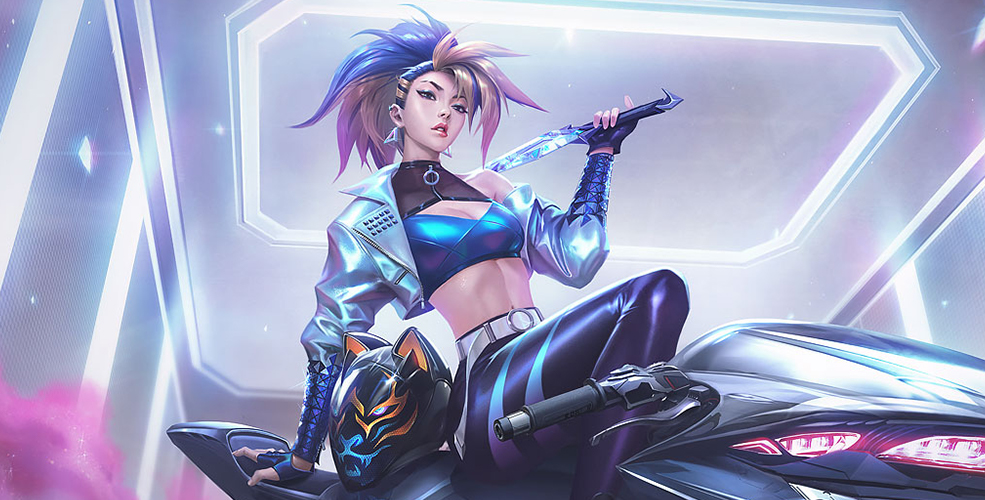 阿卡丽最man的3款皮肤新kda机车帅源计划头盔炫