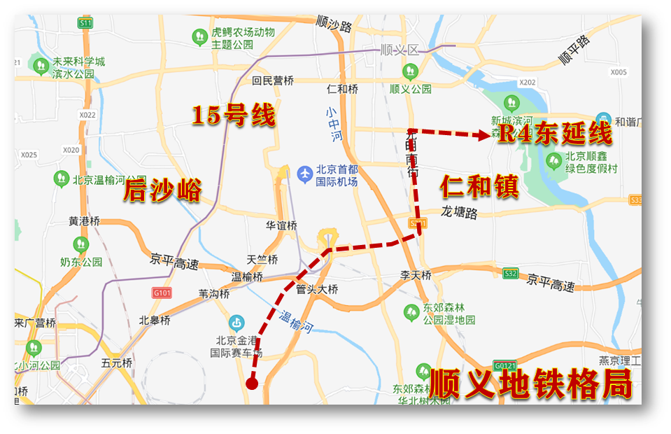 顺义仁和镇的r4东延线将会是北京最后的"六环外地铁线",当然除了22号