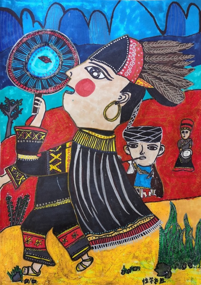 成都美术名师送教大凉山来看看彝族娃娃的书画作品有多棒