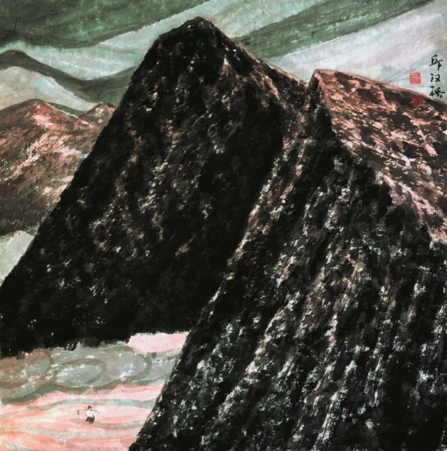 邱汉桥山水画《云劲苍山》