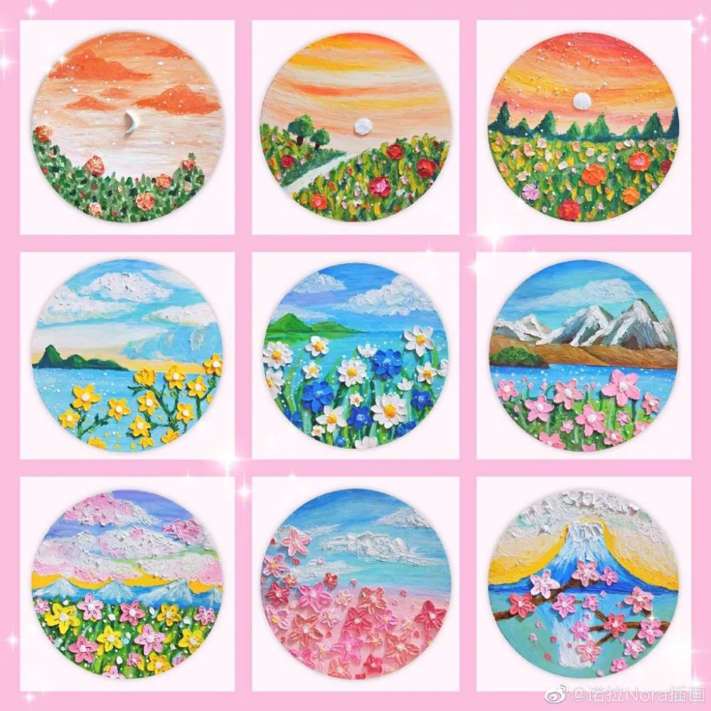 重彩油画棒画画,也可以美成这样!色彩感太牛了,一根画笔走天下!