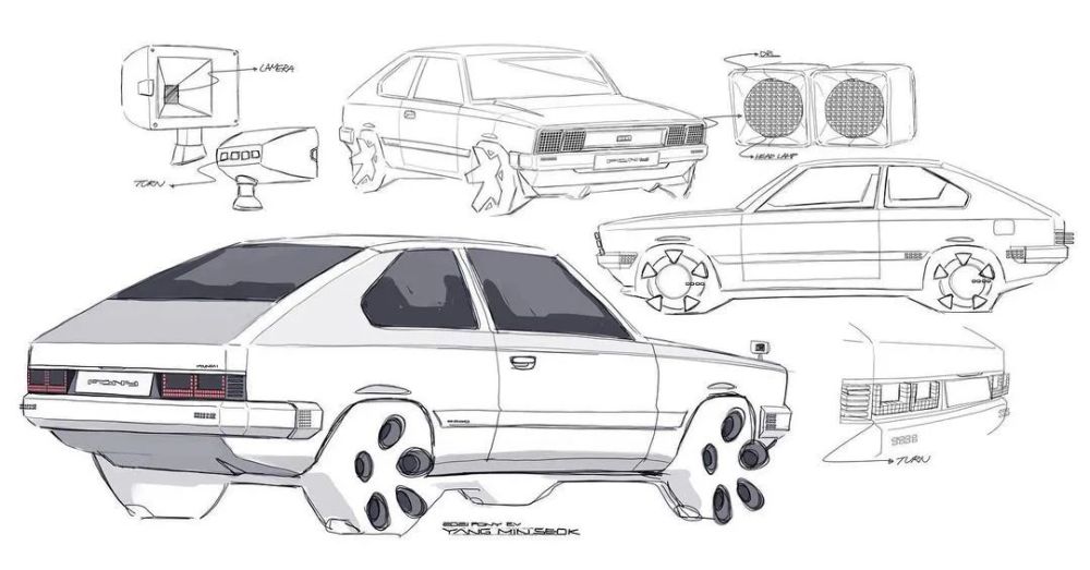 回到未來hyundaiponyev現代復古電動概念車設計賞析