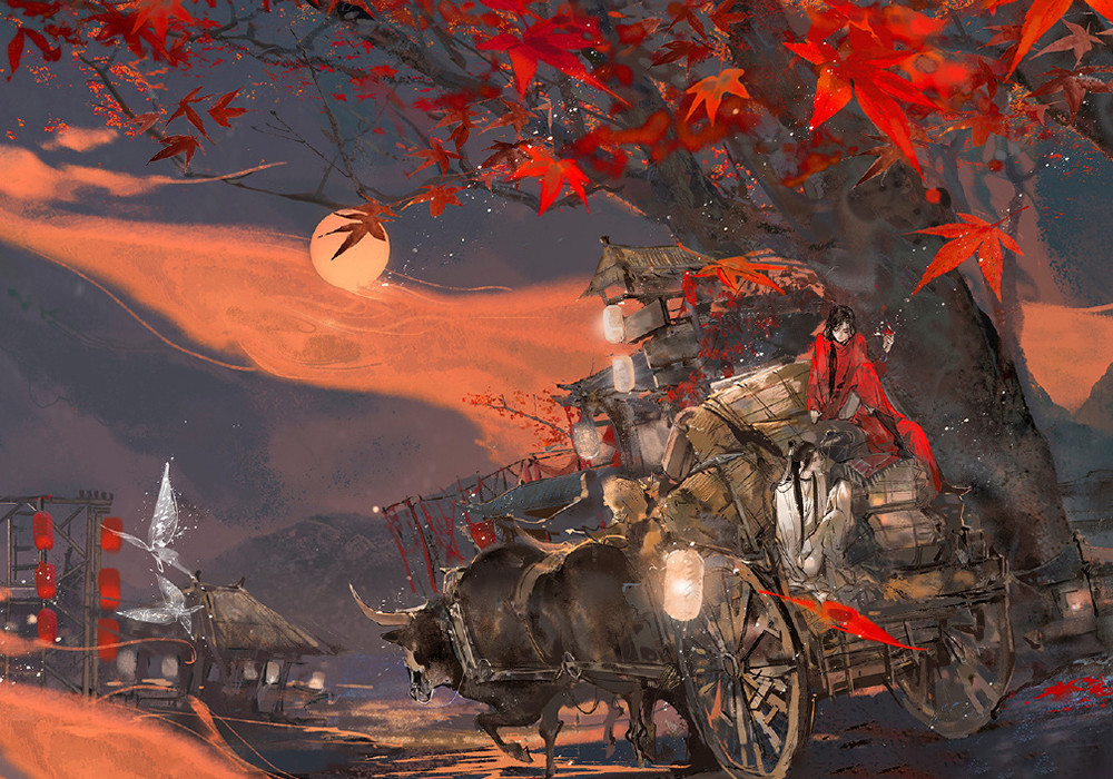 《天官赐福》长阳画的花怜,谢怜有仙人气质,黑白画风很耐看!