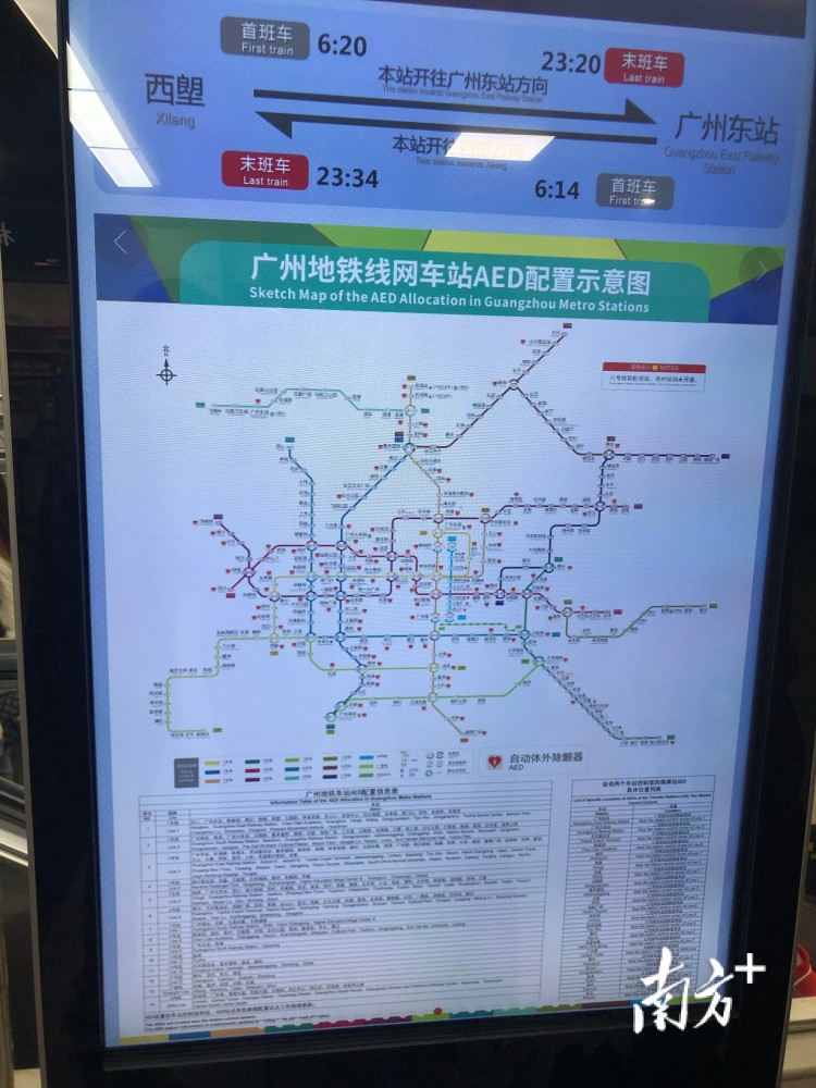 救人还要先查分布图广州地铁aed设施使用情况标识不清晰乘客不知晓