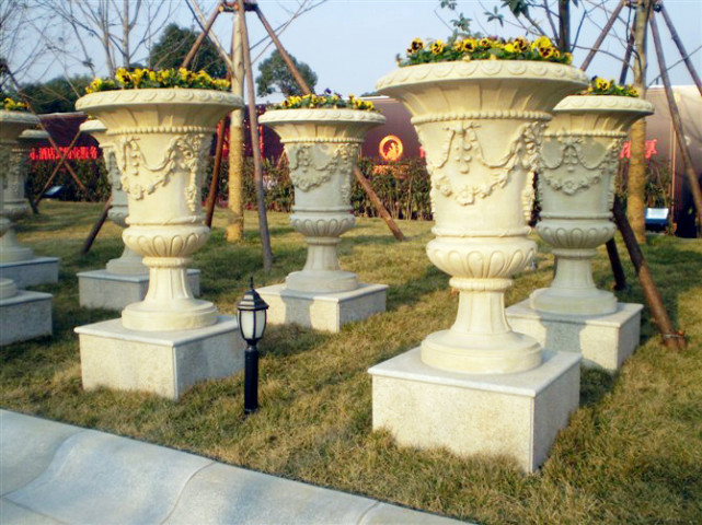 石材花盆图片大全欧式花钵价格