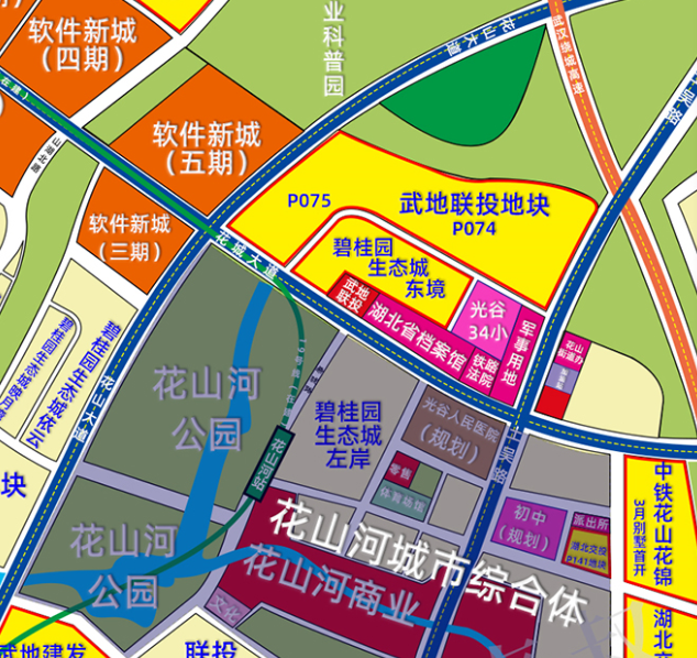 p(2020)074号地块,位于东湖高新花山片区,为住宅用地,土地面积89亩