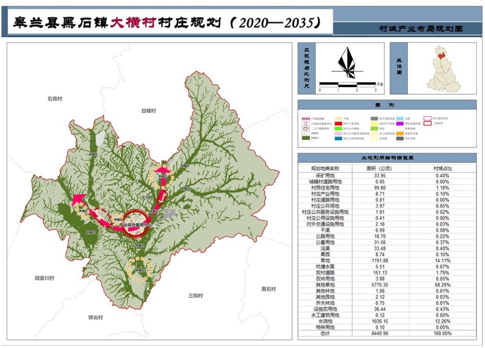 三和村村庄全域,包含4个自然村,规划总面积86.