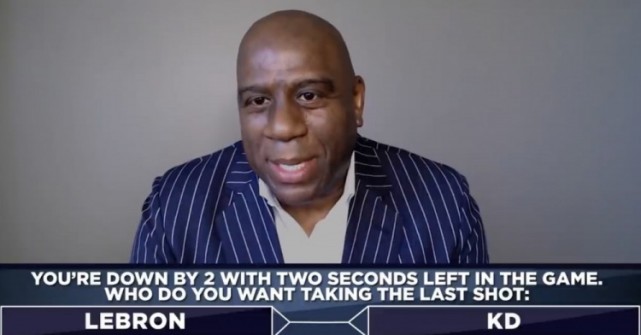 最后一投lbj Kd二选一 魔术师 詹姆斯 因为他冠军更多 腾讯新闻