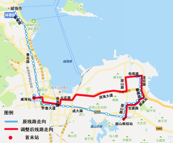 威海观光巴士路线图图片