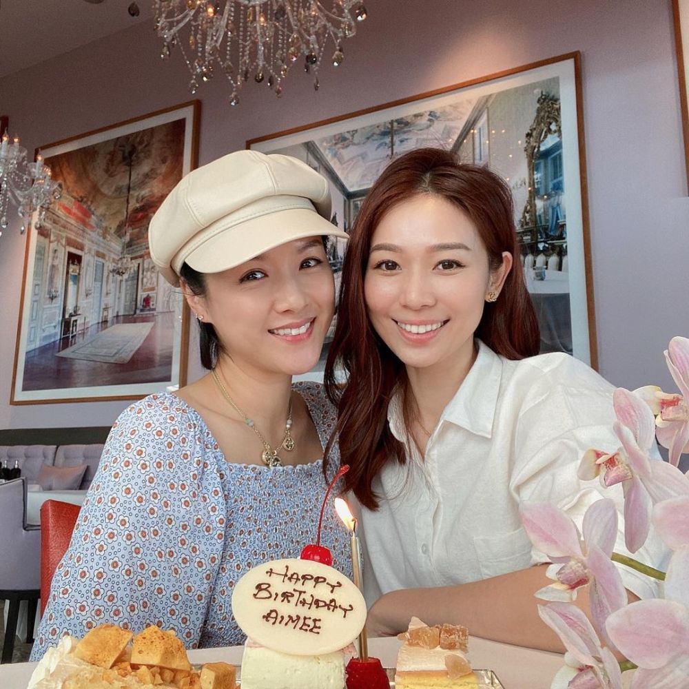 转战商界的tvb女艺人为陈茵媺吃饭庆生 两位当妈后依旧保养不错