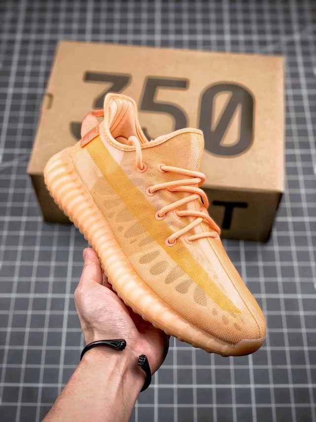 yeezy350v2monoclay全透气火山橙椰子鞋